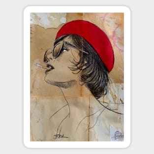 Femme au beret Sticker